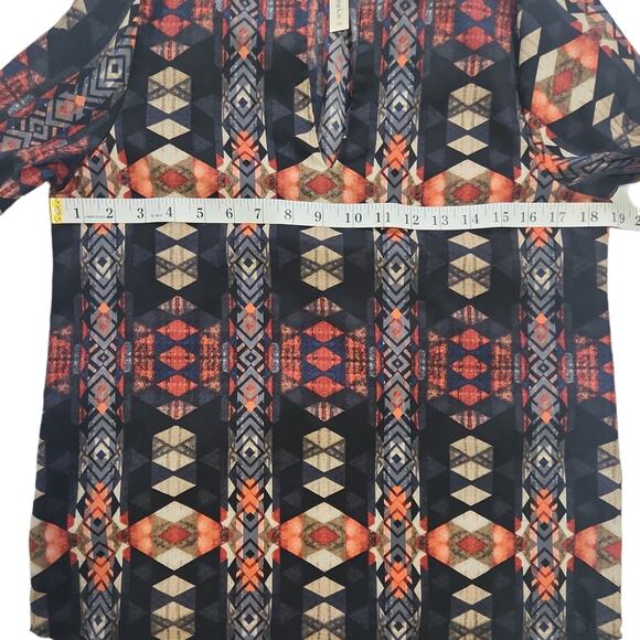 Aztec Print TeenPlo Made in USA Top 3/4 Sleeves Small - Picture 8 of 11